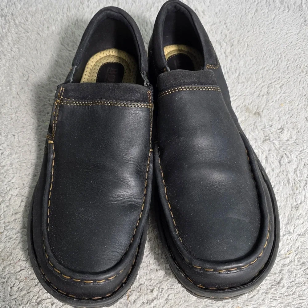 Born Gudmund Black Full Grain Leather Slip On Loafer Shoes Men‎ Size 13 H65103